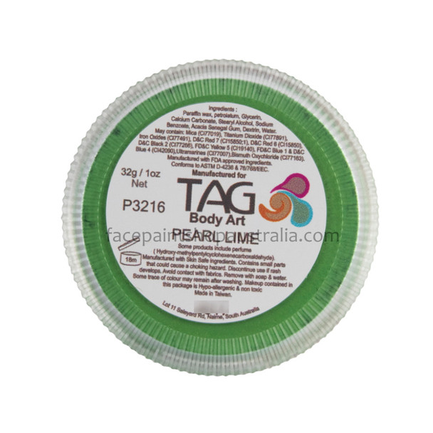 TAG Body Art Face Paint Pearl lime green