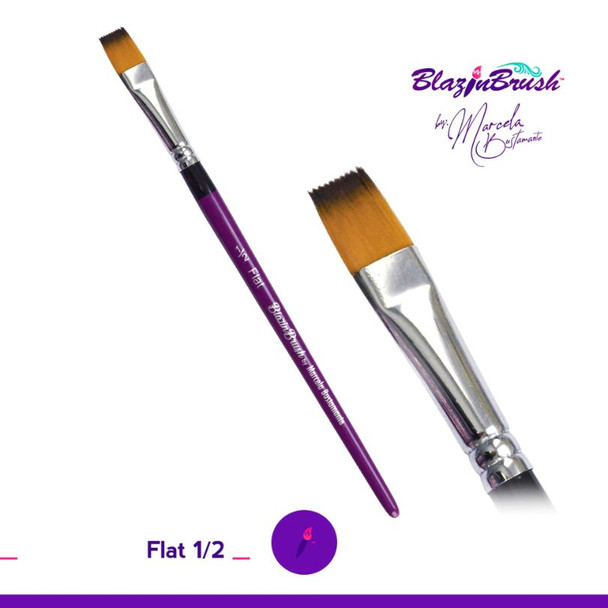 [CLEARANCE] FLAT 1/2 Inch - Face Paint Brush by Marcela Bustamante