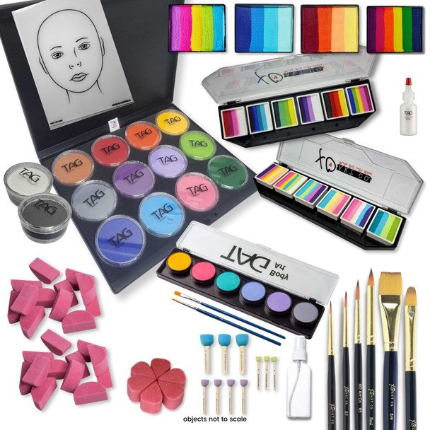 The Ultimate PRO face paint starter kit - a full sized professional face painter kit and bundle pack featuring TAG Body Art Australia and XO Art Co The Ultimate PRO face paint starter kit - a full sized professional face painter kit and bundle pack featuring TAG Body Art Australia and XO Art Co