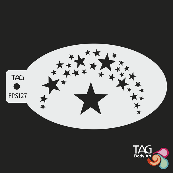TAG Body Art Face Paint Stencil STAR CURVE