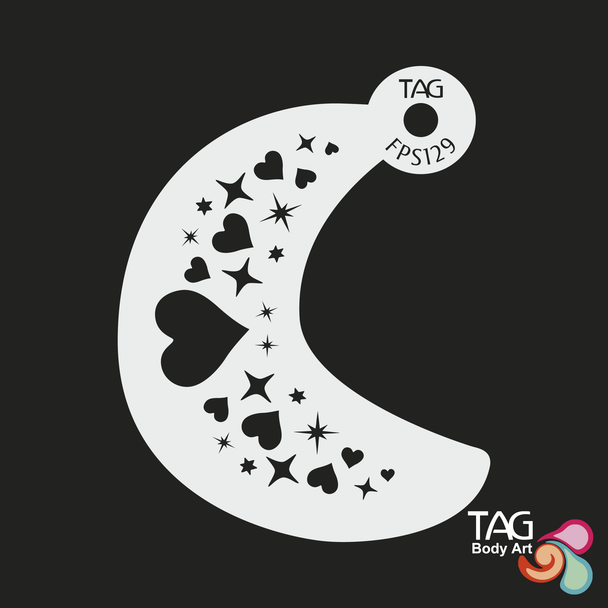 TAG Body Art Face Paint Stencil HEARTS & SPARKLES