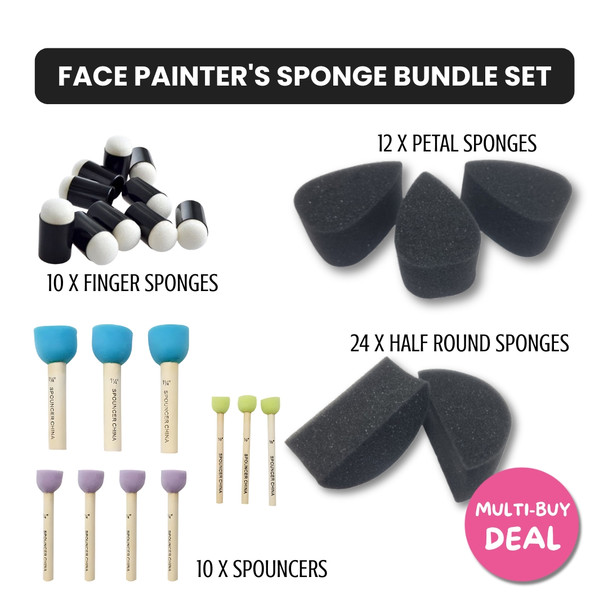 MULTI-BUY Face Painter's Sponge Bundle Set
