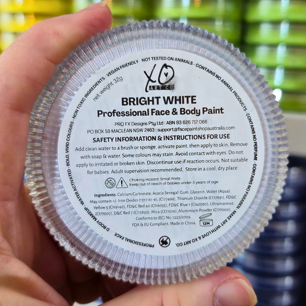 XO Professional Face Paint Water Activated Simply Bright White