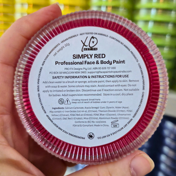 XO Professional Face Paint Water Activated Simply Red