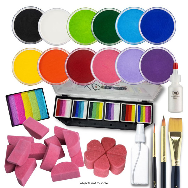 PRO face paint starter kit - everything you need to get started in a face painting business featuring TAG Body Art Australia