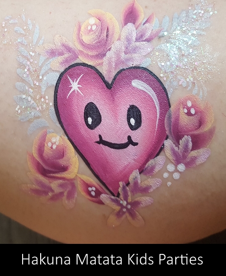 heart face painting designs