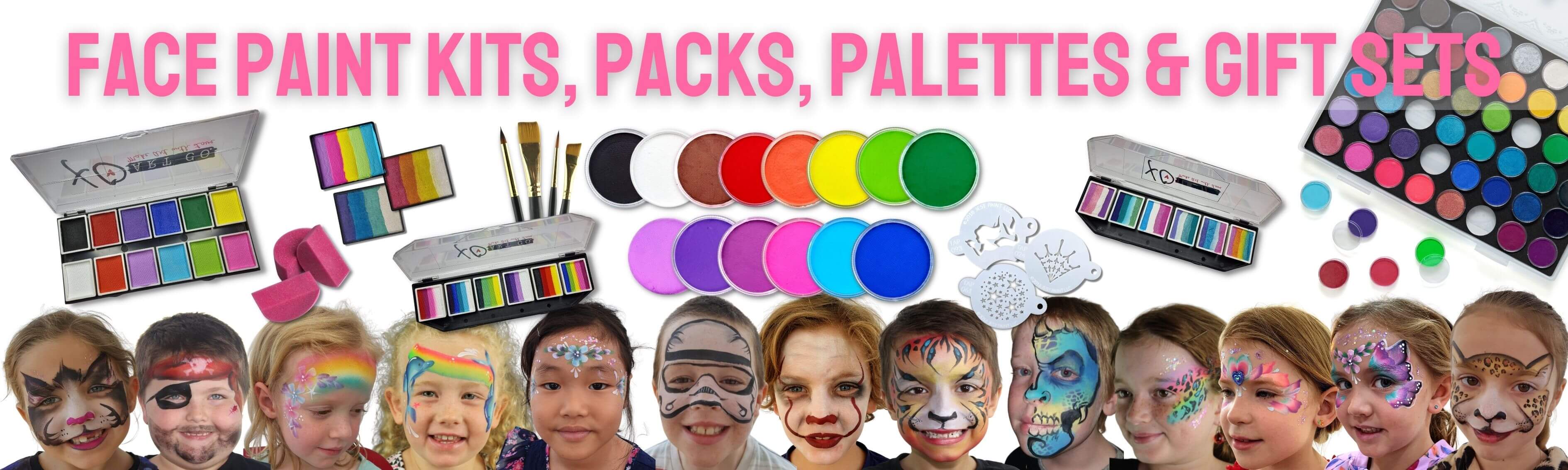 Bowitzki Water Activated Face Paint Kit Halloween Make up Stencils Face  Painting