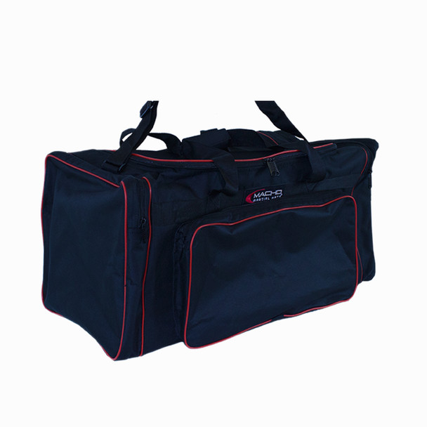 BLACK SPORTS BAG WITH RED TRIM