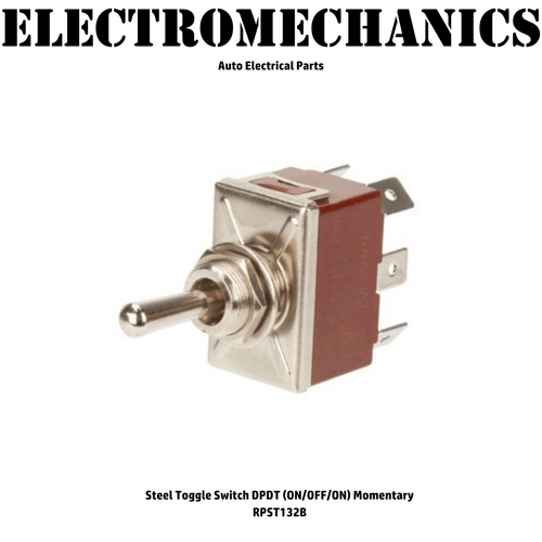 Steel Toggle Switch DPDT (ON/OFF/ON) Momentary