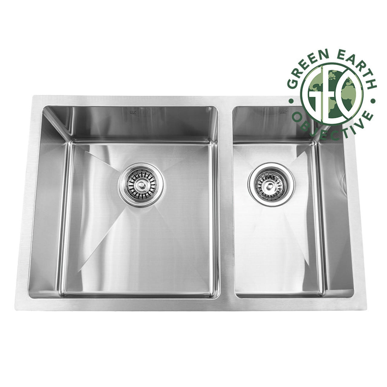 HANA KLR GEO - Eco-Friendly Double Offset Bowl Kitchen Sink