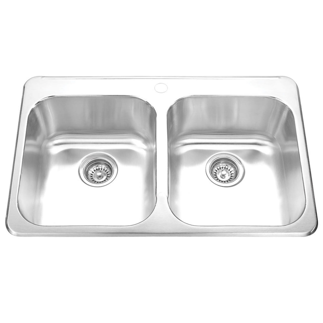 yu-na  IONA E - Top Mount Double Equal Bowl Kitchen Sink | PEARL Canada