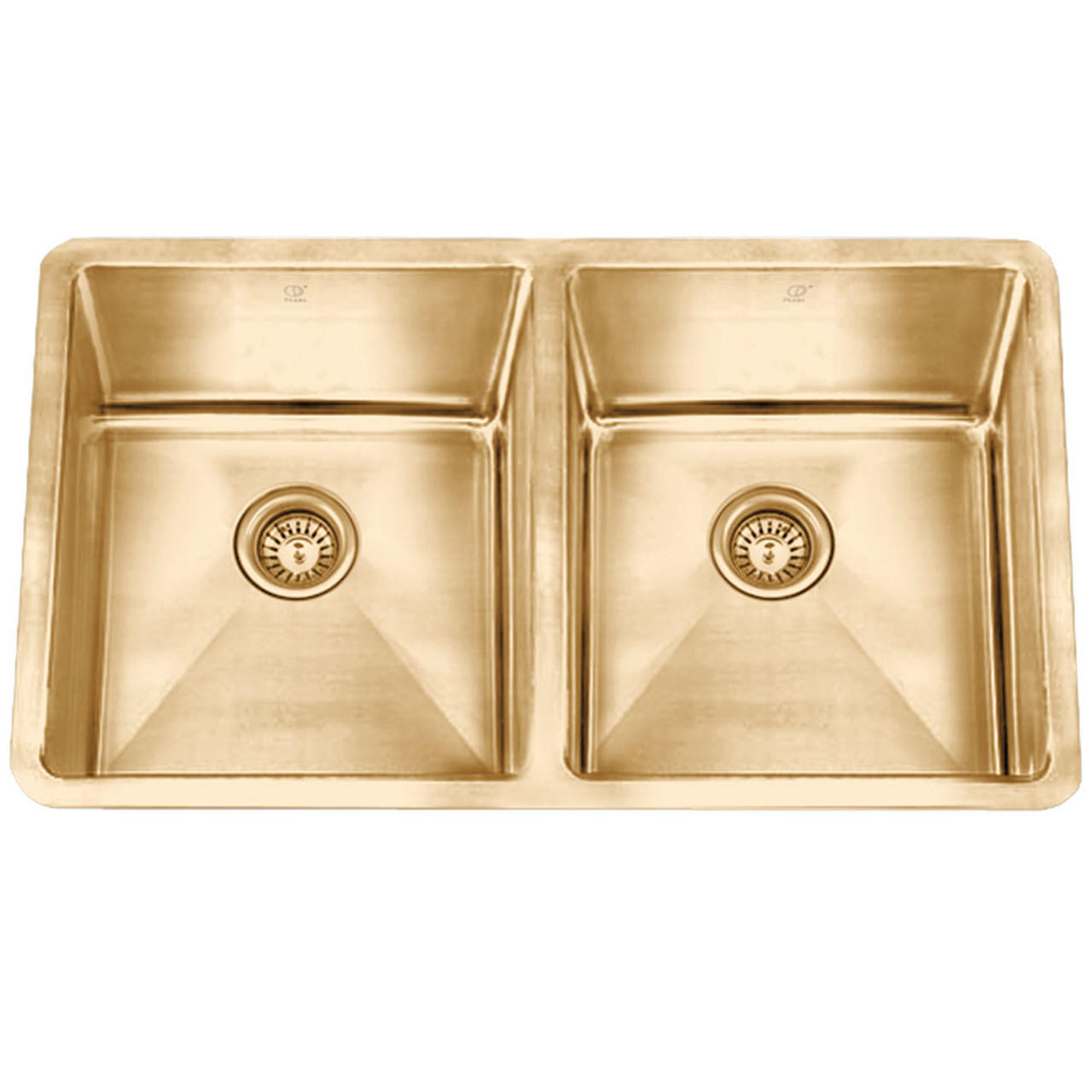 NALA ER - Gold Finish Double Equal Bowl Kitchen Sink