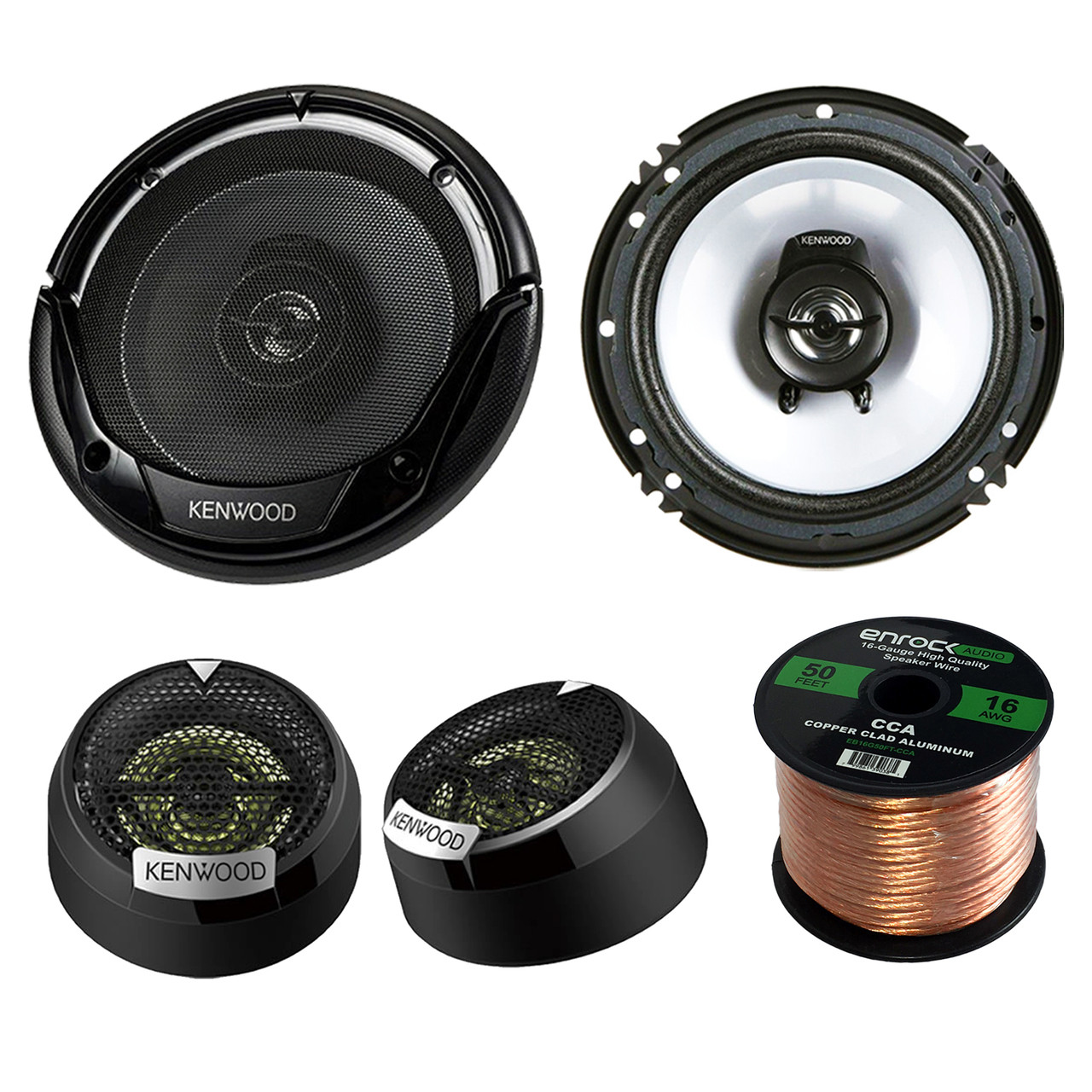 2 Pair Car Speaker Package Of 2x Kenwood KFC-1665S 6 1/2