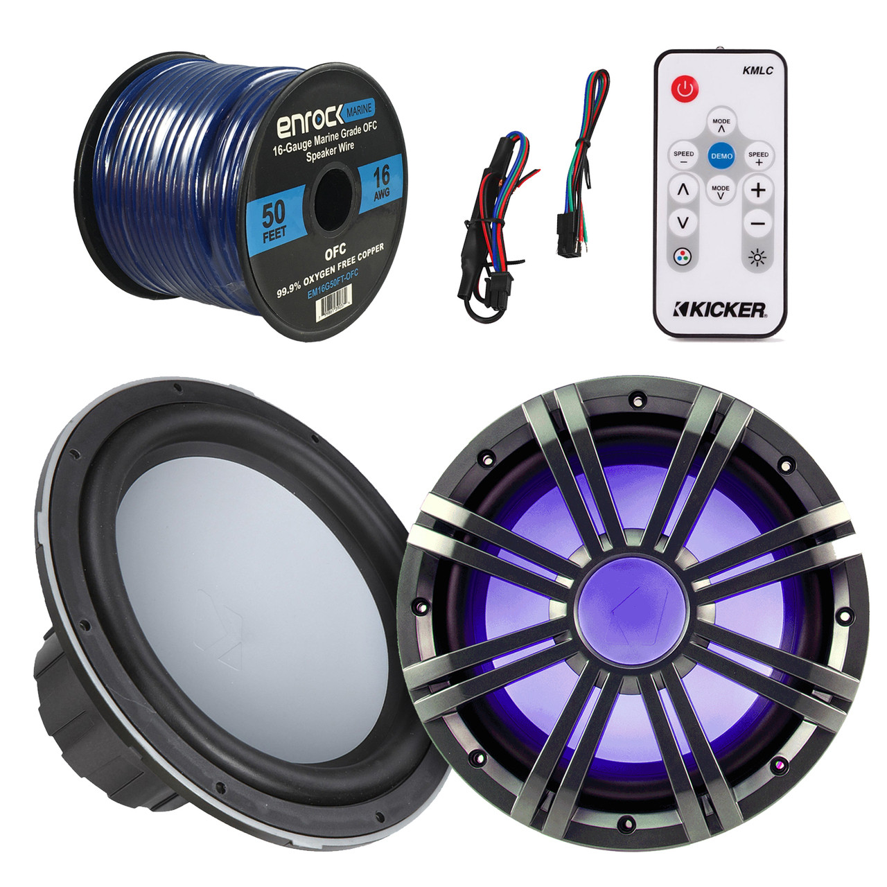 Kicker 43KMW102 KMW10 10-Inch Marine Subwoofer, Kicker 43KMW10GLC