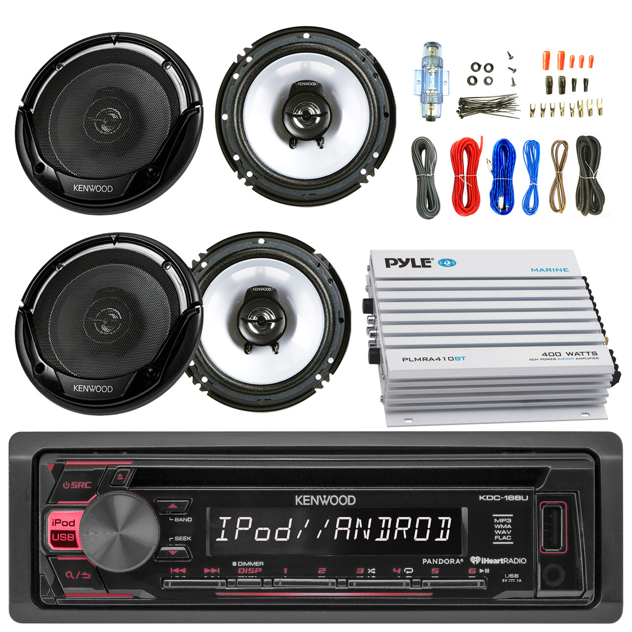 Kenwood KDC168U Car CD Player Receiver USB AUX Radio - Bundle 