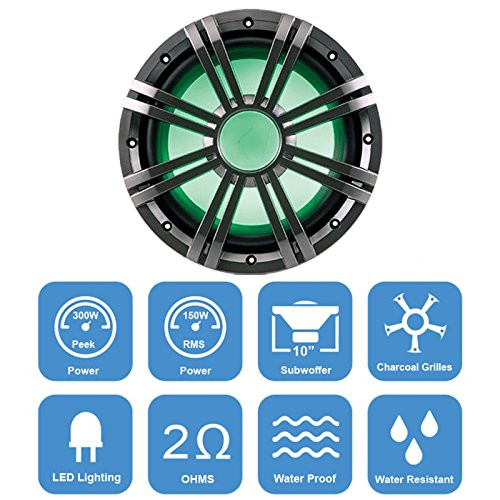 Kenwood KMRD368BT Bluetooth Marine Stereo Receiver Bundle Combo + 8 X