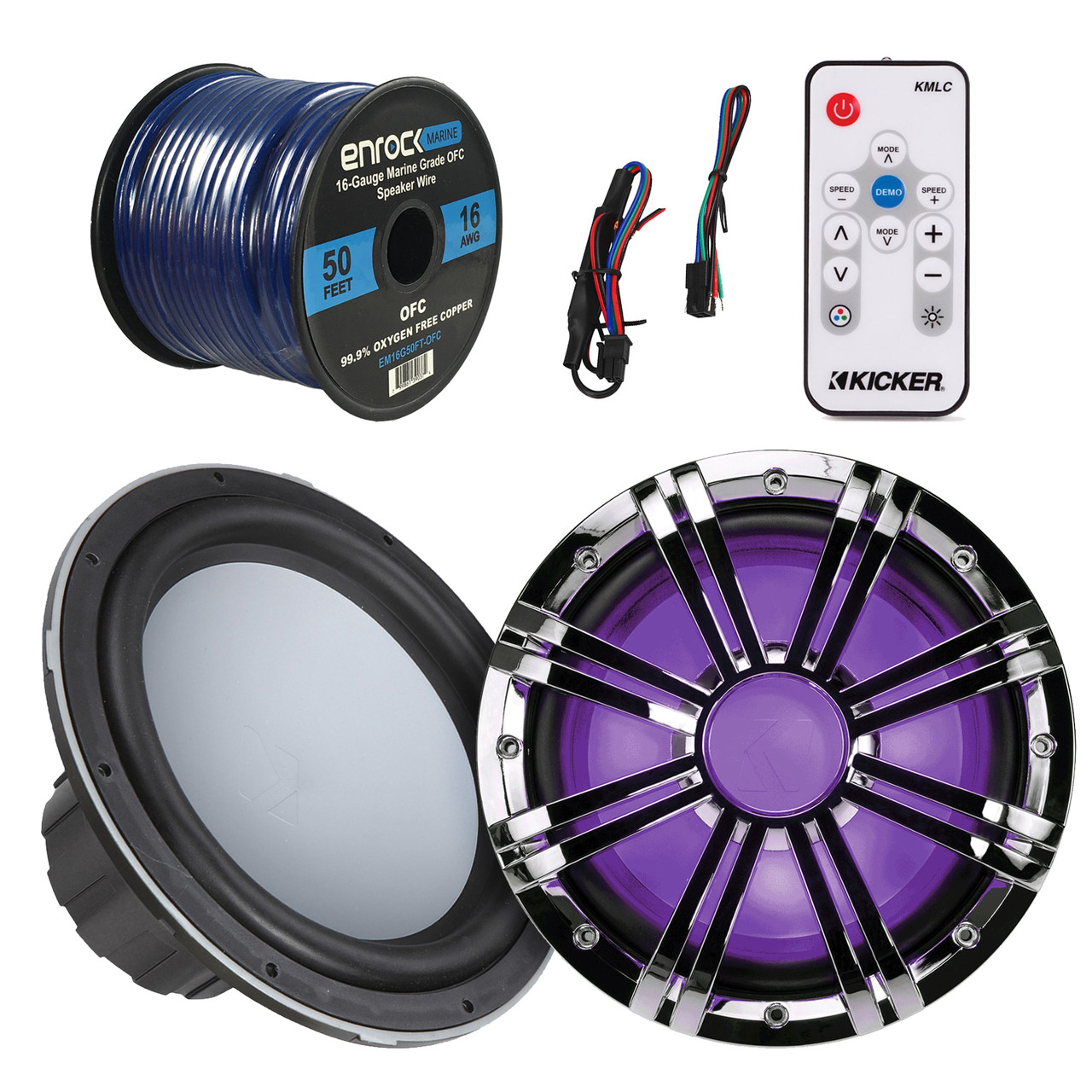 Kicker 43KMW102 KMW10 10Inch Marine Subwoofer, Kicker 43KMW10GLCR 10