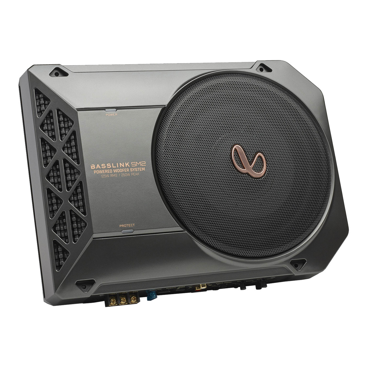 Infinity BASSLINK SM 8” Class D Powered Underseat Design Shallow-Profile Audio Subwoofer with Remote Bass Control - Road Entertainment