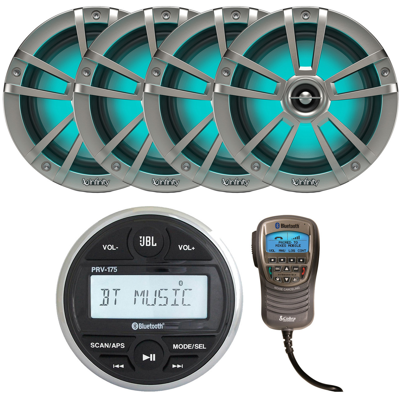 JBL PRV-175 Gauge Style Marine Digital Media Bluetooth Receiver