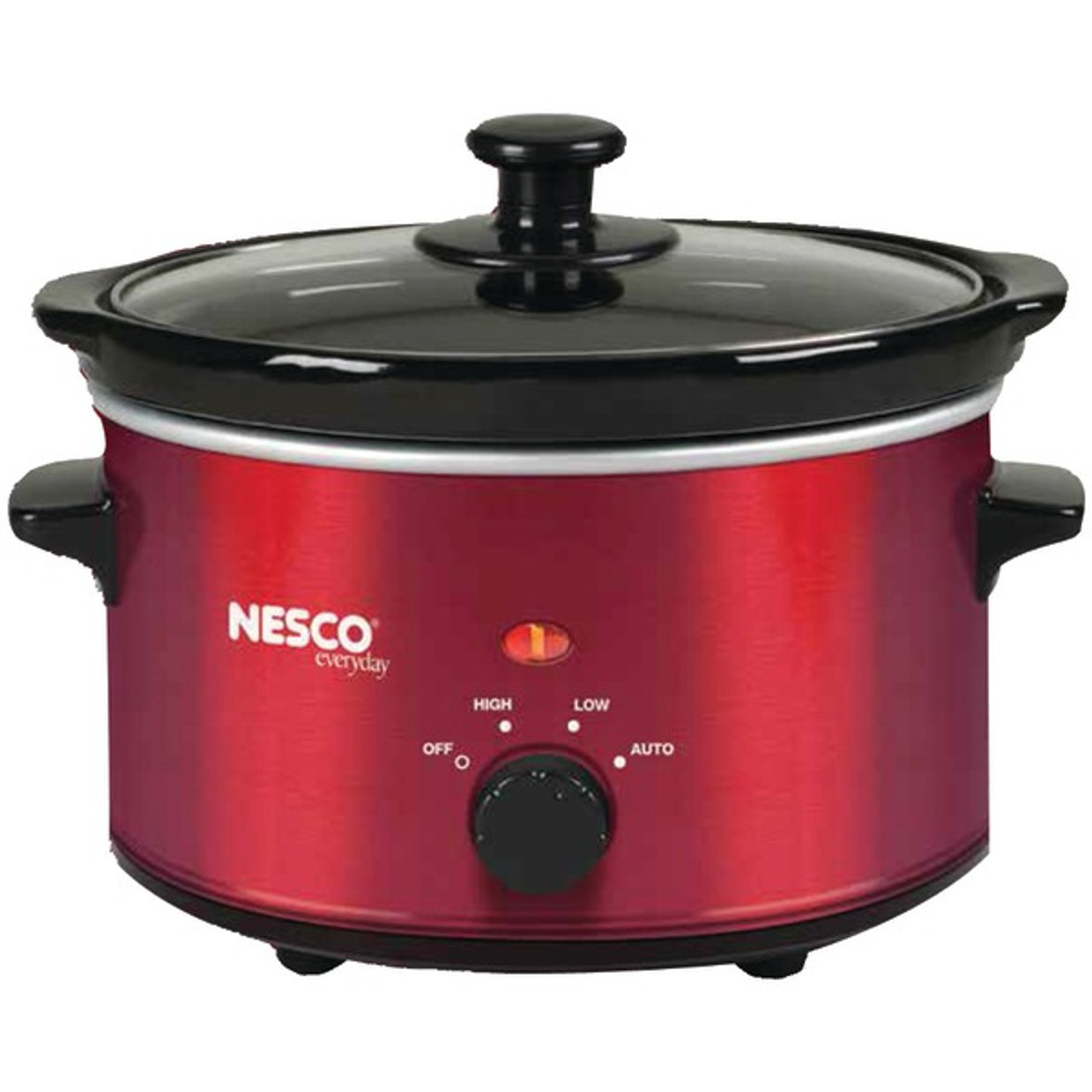 NESCO 1.5-Quart Oval Slow Cooker | Red Metallic