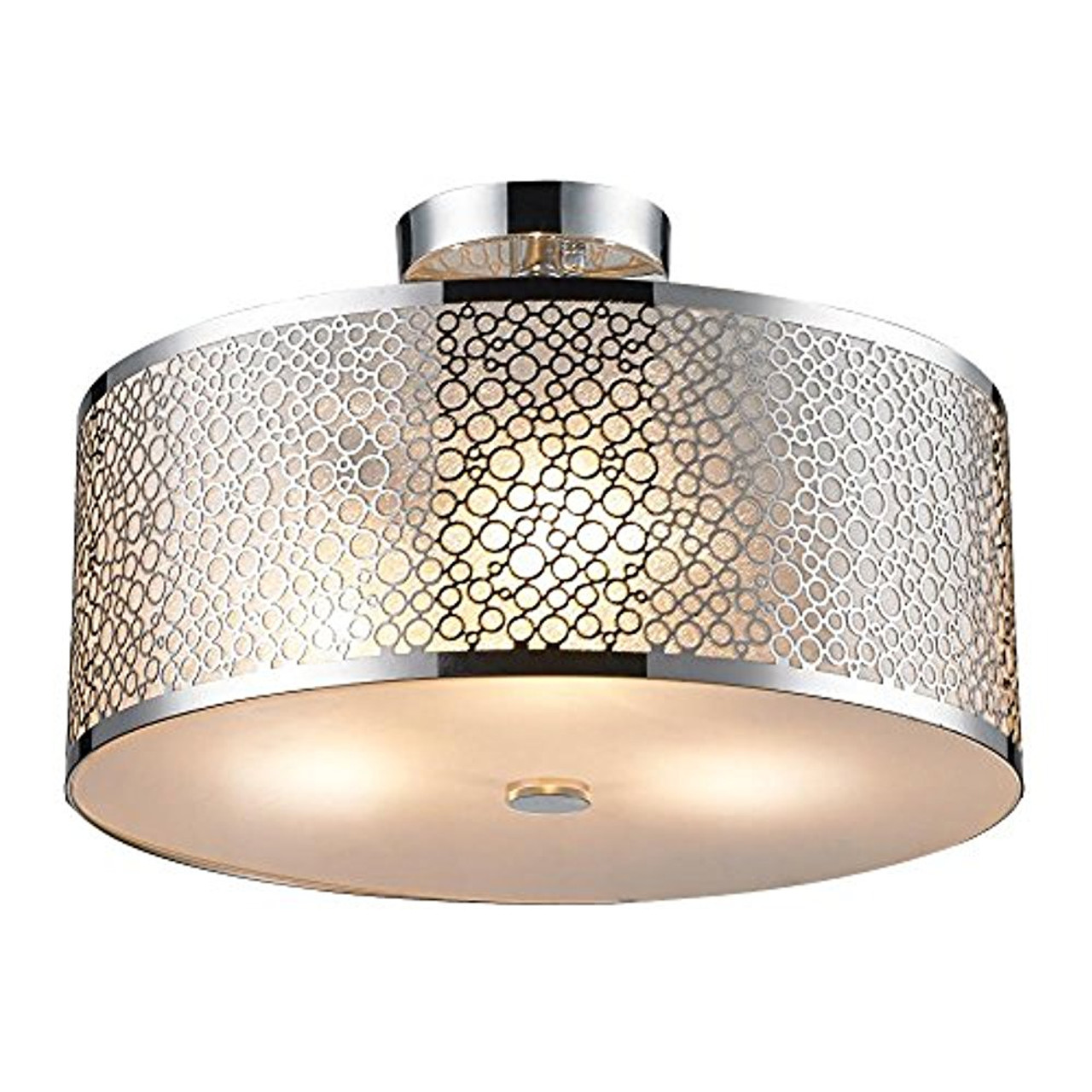 Serenelife Home Lighting Fixture Semi Flush Mount Ceiling Accent Light With 15 8 X 6 3 Dome Shaped Sculpted Metal Lamp Shade And Etl Rated