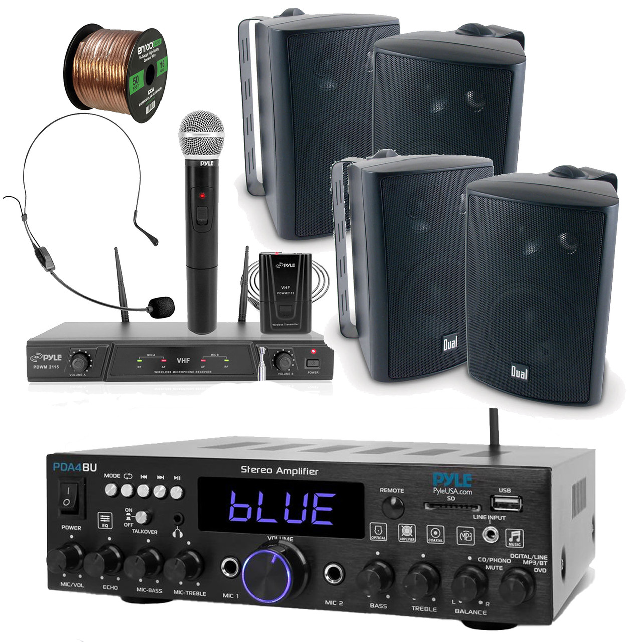 Pyle PDA4BU Bluetooth FM Radio Home Theater Stereo Receiver with