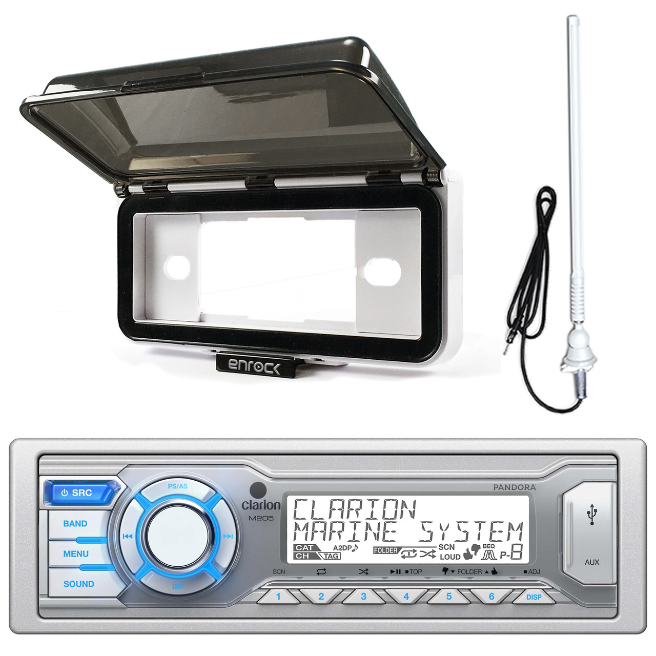 1 Din Boat Radio Dash Kit For Aqua Marine Cover Up Automatic Black