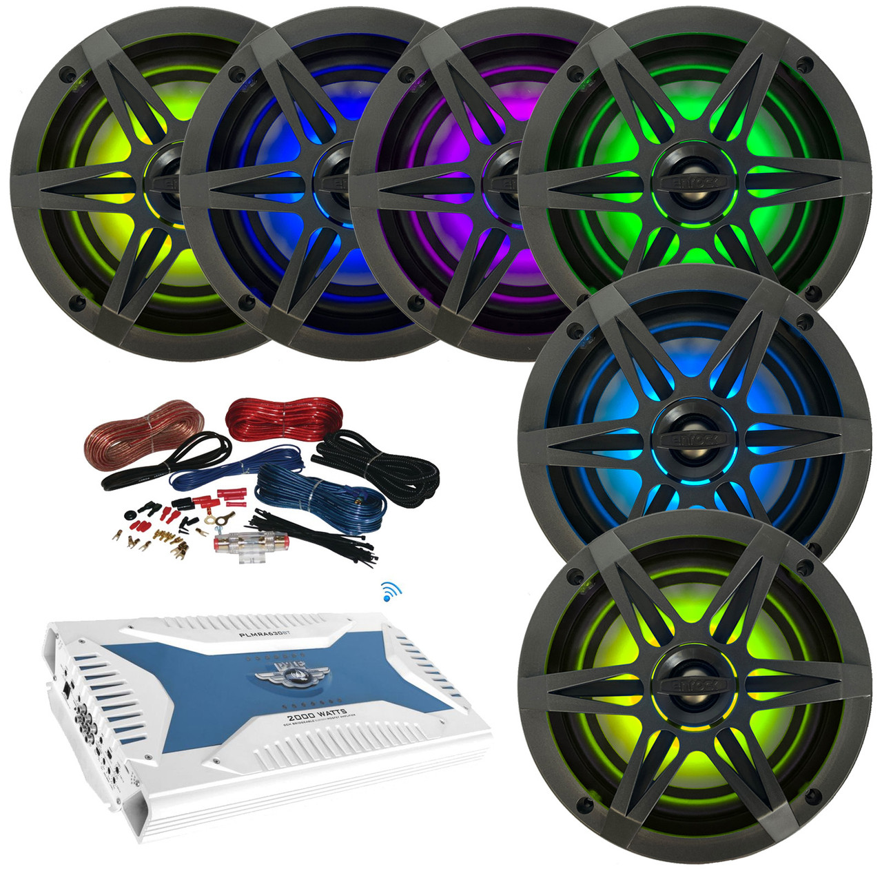 Pair (Qty 6) of Enrock EM265RGB 120 Watt Peak Multicolor