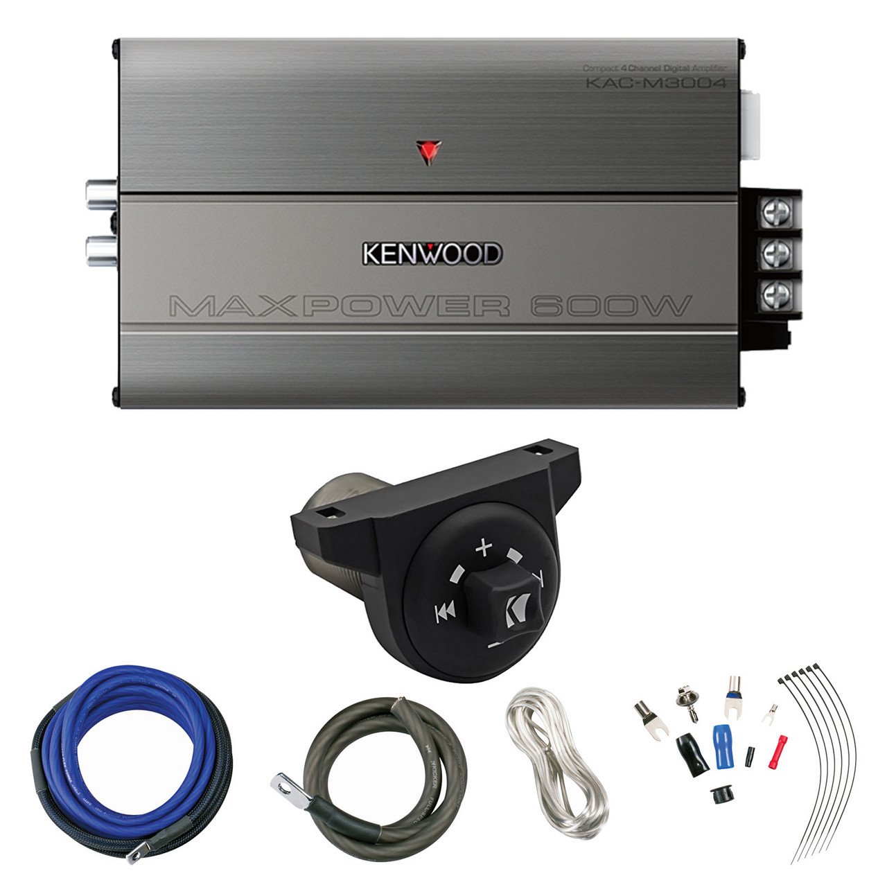 Kenwood 600-Watt Class D 4-Channel Compact Digital Car/ATV/Marine