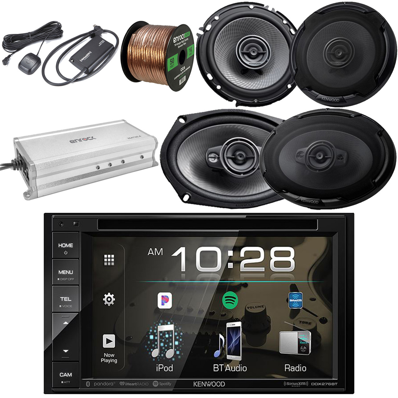 Kenwood Bluetooth USB DVD Player Multimedia DoubleDIN Radio Receiver