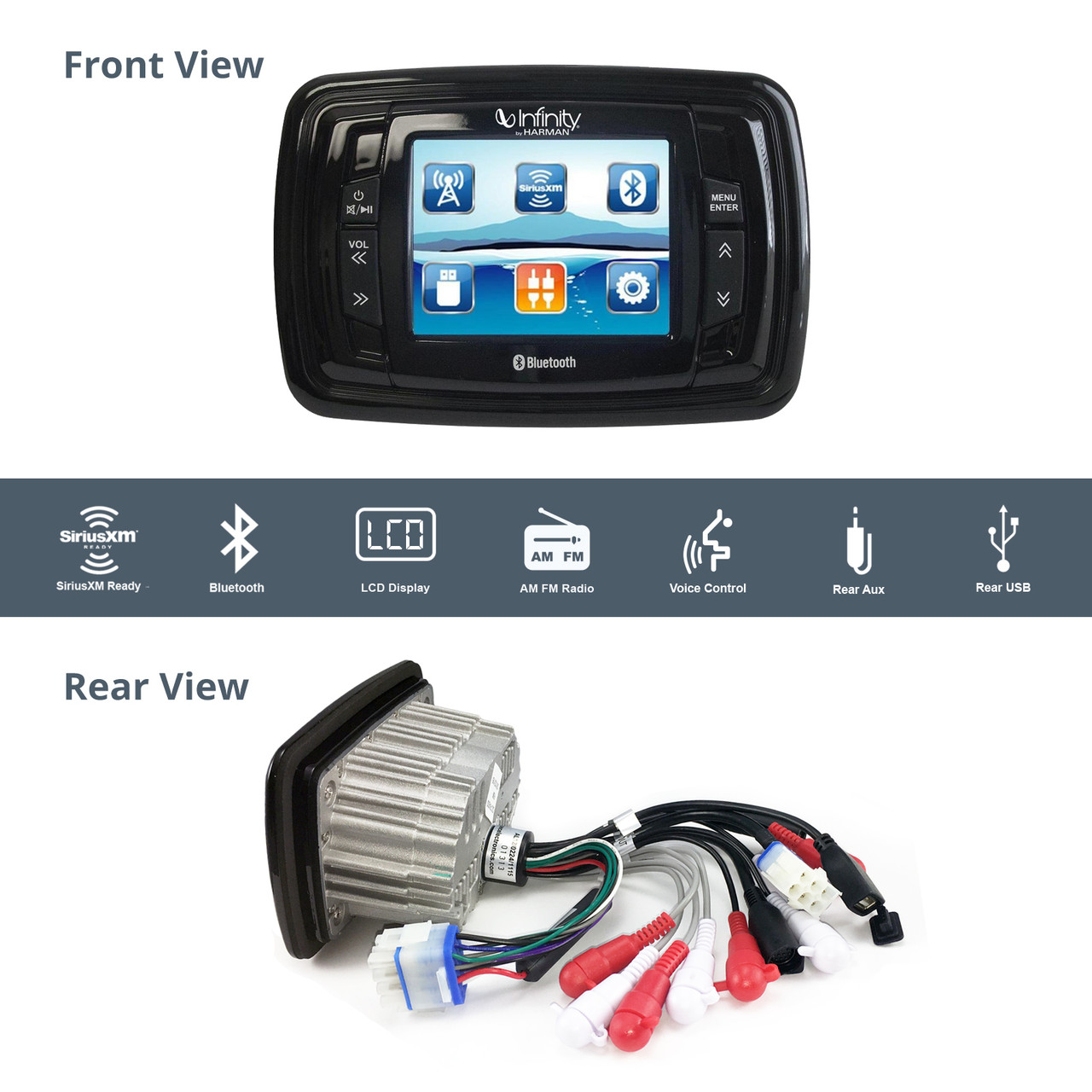 Infinity PRV340 AM/FM USB Bluetooth SiriusXM Ready Waterproof Marine ...