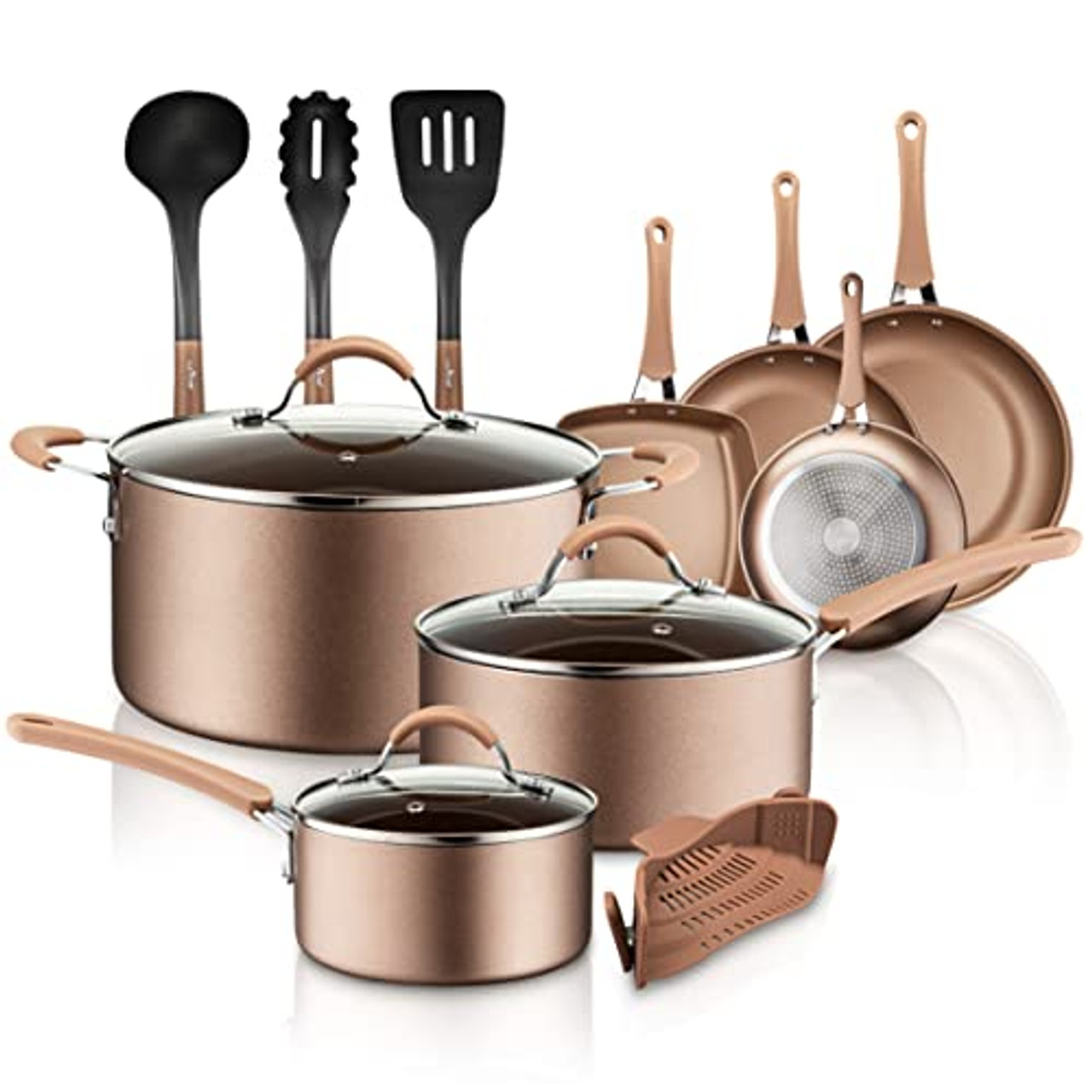 13-Piece Nonstick Kitchen Cookware Set - PTFE/PFOA/PFOS Free Heat