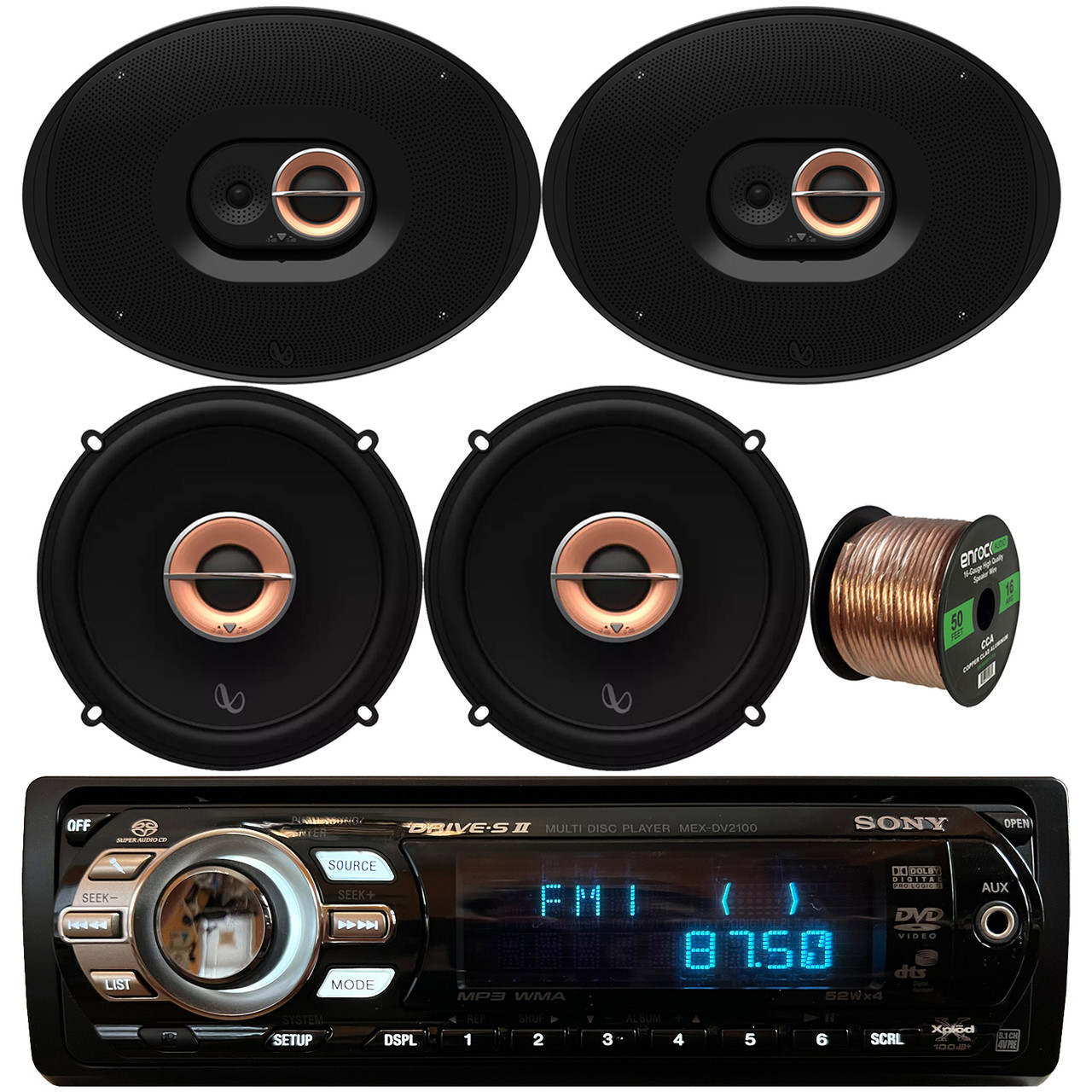 Sony MEX-DV2100 Single DIN FM Radio Stereo MP3 CD Player Car Audio 