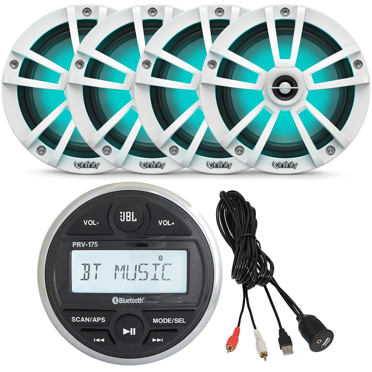 JBL PRV 175?AM/FM/USB/Bluetoothゲージスタイルステレオ 9jupf8b Amazon.com: JBL PRV-175 Marine Gauge Hole Mount USB