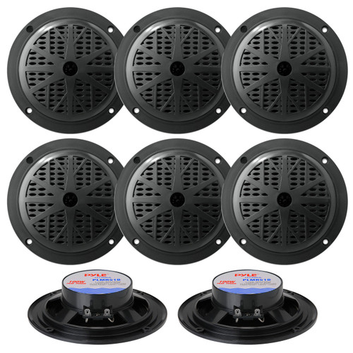 New Pyle 8 X 5.25''  Waterproof Black Marine Outdoor 800watt Speaker System Pk