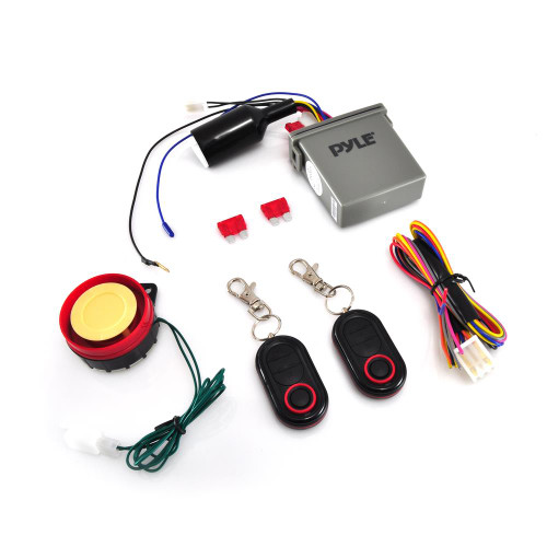New Pyle PLMCWD25 Watch Dog Motorcycle Vehicle Alarm Security System, Remote Auto-Start, Includes (2) ECU Control Transmitters, Anti-Hijack Engine Immobilization, High-Power Piezo Speaker