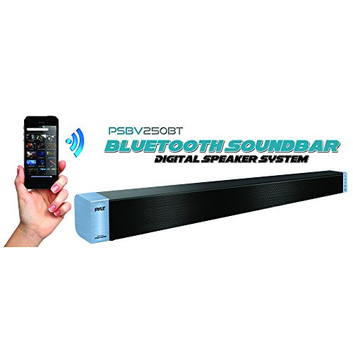 Pyle PSBV250BT Audio Level Bluetooth Stereo SoundBar Home Theater Digital Speaker System, Remote Control and AUX Input