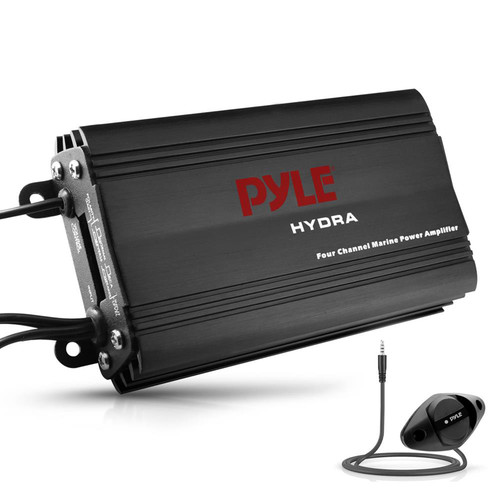 Pyle PLMRMP3B 4 Channel 800 Watt Power Water-Resistant Micro Amplifier System - Black