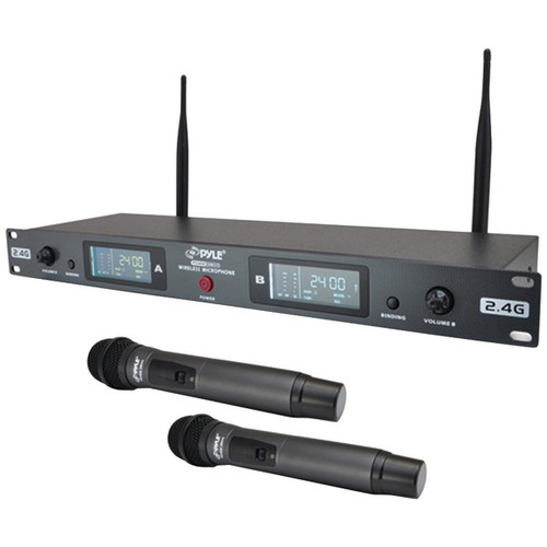 Professional Rack Mount Dual 2.4G  Wireless Handheld Microphone System