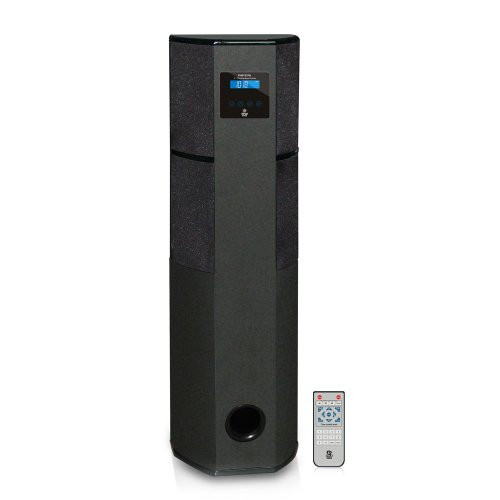Pyle PHBT97PB 600-Watt 2.1-Channel Bluetooth Digital Home Theater Sound Tower with FM Radio and Remote