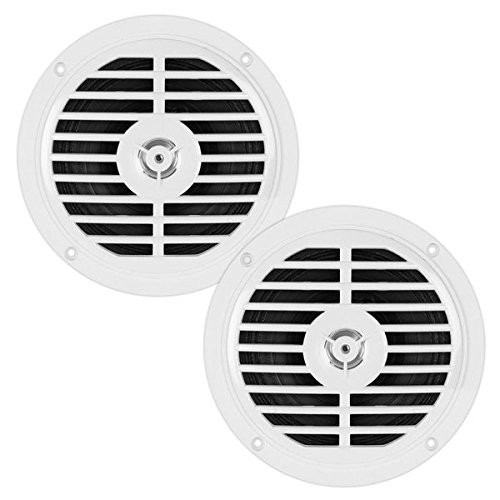 Pyle PLMR57W 5.25" 100 Watt Max Marine Dual Cone Full Range Speakers (White, Pair)