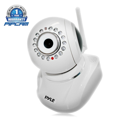 Pyle PIPCAMHD82WT Wireless IP Cam/Wi-Fi Security Camera, Full HD, Remote Surveillance, Pan/Tilt (White)