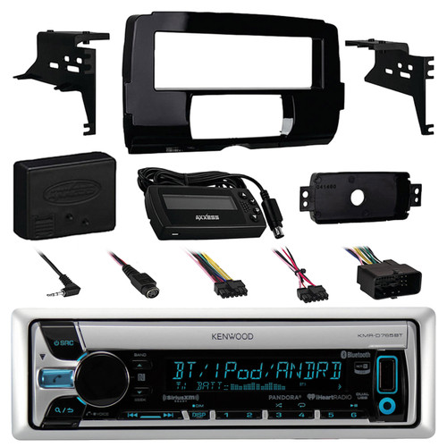 Kenwood KMR-D765BT Marine Boat Yacht Outdoor CD MP3 USB AUX Bluetooth AM/FM Radio Receiver, Metra 99-9700 Harley Davidson Dash Kit , Metra Axxess ASWC-1 Universal Steering Wheel Control Interface