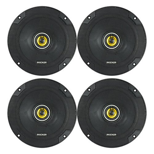 Kicker CSC65 CS Series 6.5" 300 Watt Max Power 4 Ohm 2-Way Car Audio Coaxial Speakers (QTY 4)