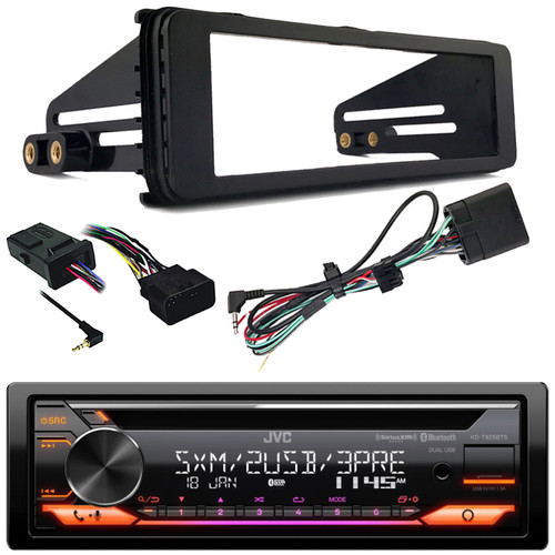 JVC KD-T925BTS Single DIN Bluetooth USB/AUX CD Player LED AM/FM Radio SiriusXM Ready Amazon Alexa Stereo Receiver, Handlebar Control Interface, Single DIN Stereo Install Kit (1998-2013 HD Motorcycles)