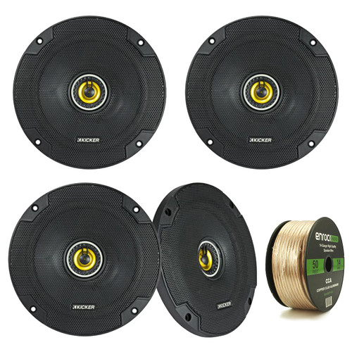 2 Pair Car Speaker Package Of 2x Kicker CSC654 600-Watt 6.5