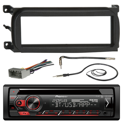 Pioneer DEH-S420BT Bluetooth CD Car Stereo Audio Receiver - Bundle w/ Metra Dash Kit For 1998-Up Chrysler/Dodge/Jeep Vehicles + Antenna Adapter + Radio Wiring Harness + Antenna