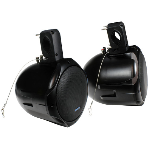 Qpower QPTS65B Pair 6.5" Inch Marine/ATV Tower Speakers, 300 Watt, Black