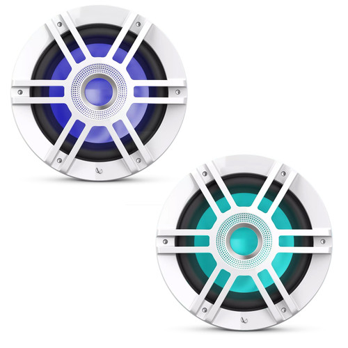 One Pair (QTY 2) Of Infinity KAPPA 1010M 10" 900 Watt Max Power Marine RGB LED White Subwoofer