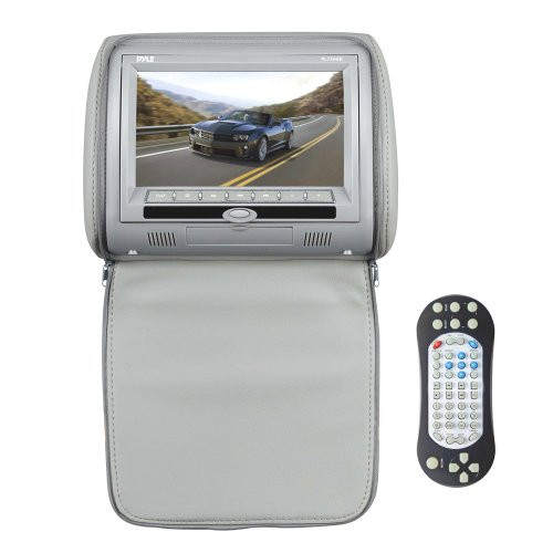 Pyle PL73DGR 7-Inch Wide Screen Hi-Res Headrest Video Display Monitor with Built-in DVD Player, USB /SD Readers, Remote Control (Gray)